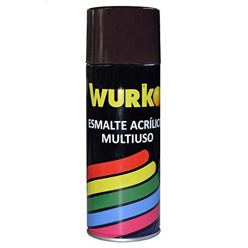 Wurko - Spray Pintura Esmalte Acrílica Marrón, Bote 400 ml