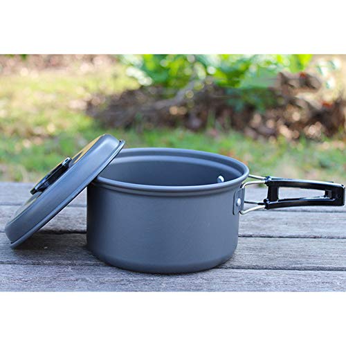 WWZL Kit de Utensilios de Cocina para Acampar, Set de Cocina Al Aire Libre con Cuchillo de Acero Inoxidable, Tenedor, Cuchara, para 1 a 2 Personas, Camping, Senderismo, Picnic,Verde