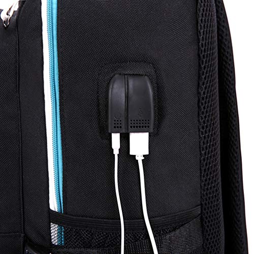 WYCY Mochila Luminosa Marshmello Bolsa para la Escuela Gran Volumen 36L con Puerto de Carga USB y línea de Audio Mochila Escolar Unisex Mochila con Llavero Bordado Colgante (Marshmello)