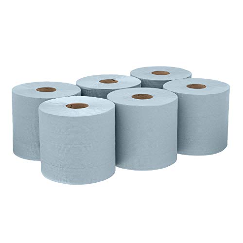 WypAll Paños L10 EXTRA 7493, 6 Rollos de 525 Hojas (3150 en total), Toallas de Papel Industriales, Airflex, Color: Azul, 07493020