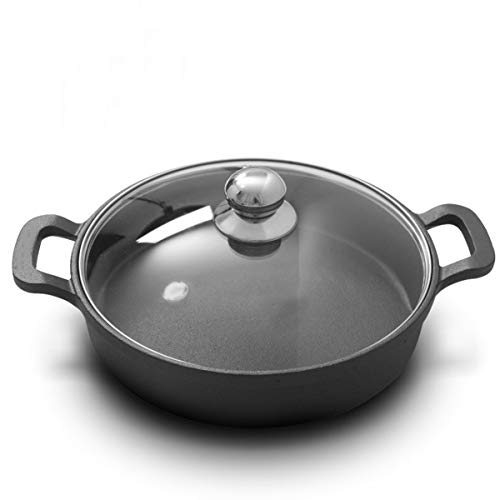 WYYAF Sartén Cacerola Sartén de Hierro Fundido Sartén Antiadherente sin Revestimiento Olla de bistec de panqueques Espesada para el Día de la Madre (Color: A, Tamaño: 30CM)