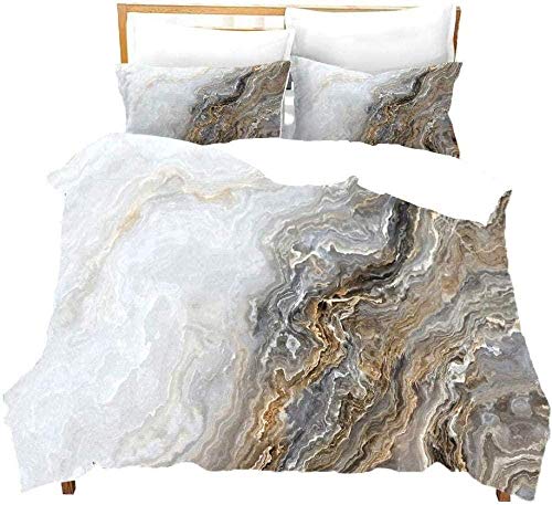 WYYH Bedding Sets Double，1x Reversible Funda Nórdica de Edredón, 2X Fundas de Almohada