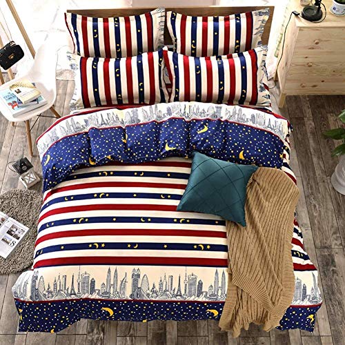 WYYH Bedding Sets Double，1x Reversible Funda Nórdica de Edredón, 2X Fundas de Almohada