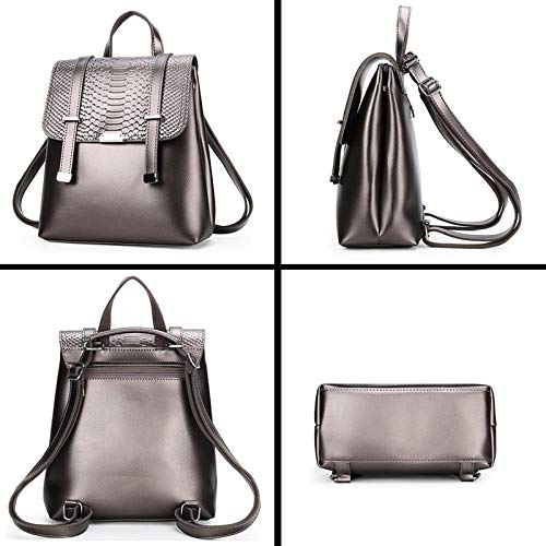 WZSCH Wo Hombres Mochilas, Bolsos, Bolsos de Hombro Mochila de Mujer Mochila de Cuero PU Mochila de Moda para Mujer Mochila Femenina Mochilas Escolares Champagne