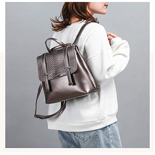 WZSCH Wo Hombres Mochilas, Bolsos, Bolsos de Hombro Mochila de Mujer Mochila de Cuero PU Mochila de Moda para Mujer Mochila Femenina Mochilas Escolares Champagne