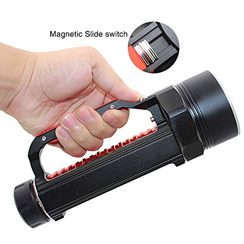 XBR Lámpara de Mano de Buceo Profesional ultrabrillante, Linterna de Resplandor de Buceo, Reflector LED, Linterna portátil de Mano para Exteriores