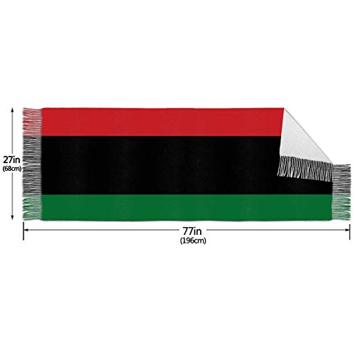 XCNGG Bufanda con flecos de cachemira de imitación chal bufanda larga de moda African Flag Stripes Cashmere Scarf Polyester Warm Lightweight Tassel Scarfs Comfortable Furry Fashion Elegant Pashmina Sh