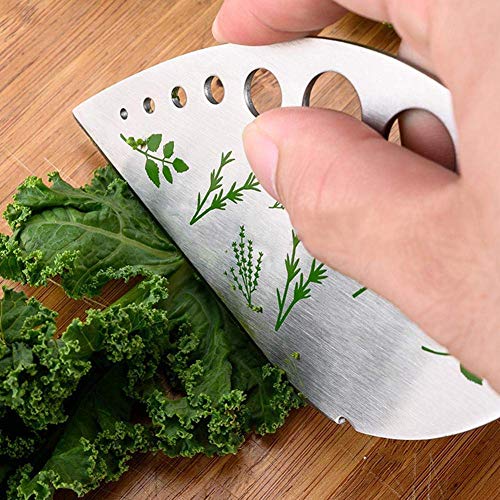 XDLUK Hierba Separador De Acero Inoxidable 9 Hoyos Herramienta para Pelar La Hoja con Soporte De Protección para La Col Rizada, Acelga, Menta, Tomillo, Albahaca, Col Rizada, Rosemary,1pc