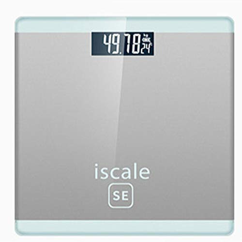 Xfc Digital Peso Corporal Báscula de baño, con la Esquina Redonda Diseño de luz Blanca de Fuente LCD, mediciones de Alta precisión, de 400 Libras (sin la batería),C