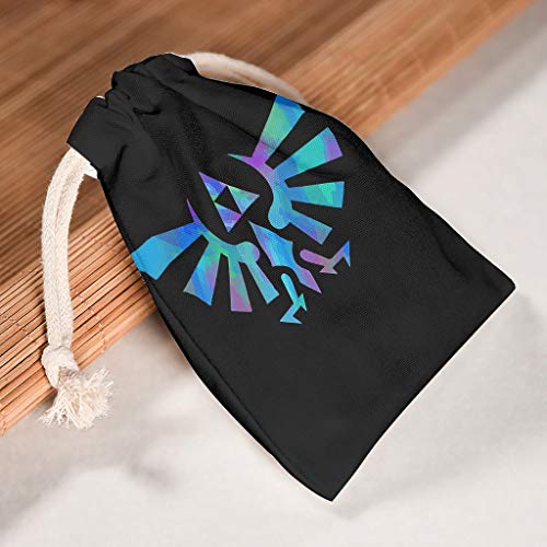 XHJQ88 6 Piezas Zelda Bolsa organizadora Lavable Produce Bolsa para el día de San Valentín Boda Regalo Wrap Bolsas – Game Logo diseñado Impresiones, Tela, Blanco, 12 * 18cm