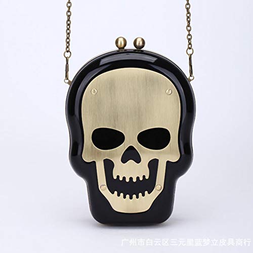 XIAOLaiPai Bolsos De Hombro del Cráneo Halloween 3D Diseño Moda Mochila Bolso Escuela Bolsa Utilización Pieles Muerta Suave para La Navidad Aniversario Cumpleaños Madre Novia Regalo,S