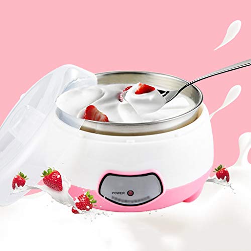 XIAOQIAO Yogur eléctrica Cafetera, Yogur máquina del Fabricante de Acero Inoxidable, fácil de Limpiar, asegúrese Fresca casera Bio-Active Yogur en su Propia Cocina (Color : Pink)