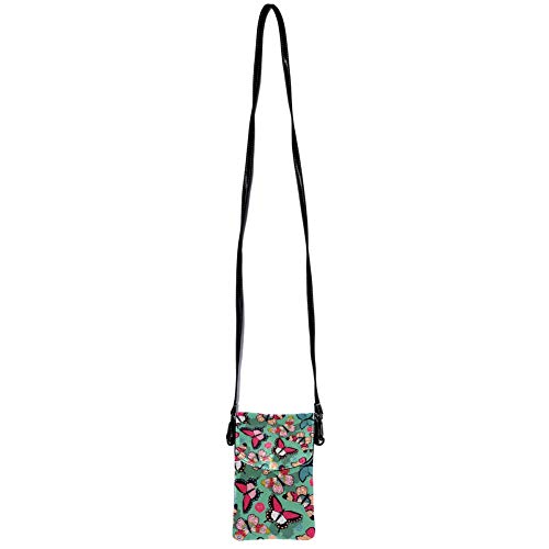 Xingruyun Bolso de teléfono móvil para Mujer Fondo de mariposa de color Mini Bolso de teléfono Celular Monedero doble de Cuero con ranura para tarjeta de crédito 19x12x2cm