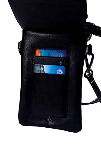 Xingruyun Bolso de teléfono móvil para Mujer Fondo de mariposa de color Mini Bolso de teléfono Celular Monedero doble de Cuero con ranura para tarjeta de crédito 19x12x2cm