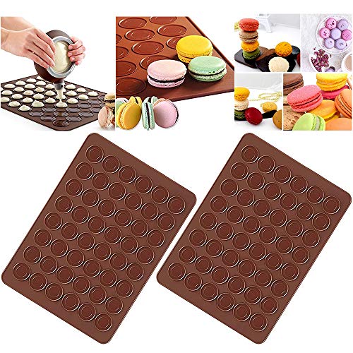 Xinlie Tapete para Horno Silicona Juego molde para Hornear Capacity Juego Molde para Hornear Macarons de Silicona con Decoración Juego de Bolígrafo Mantequilla Exprimidor Baking Tool Kit de Molde 2PCS