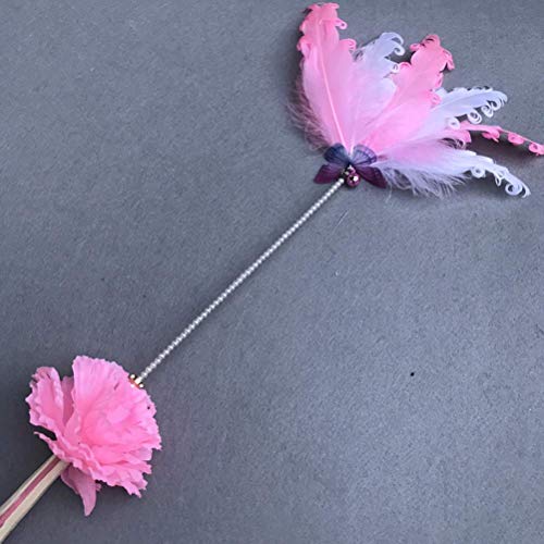 XiYou Juguete de Pluma de Gato, Juguete Interactivo con Varita de Juguete, patrón de Flamenco, Varita Divertida, Cazador de Mascotas, Juguetes de Entrenamiento para Cachorros