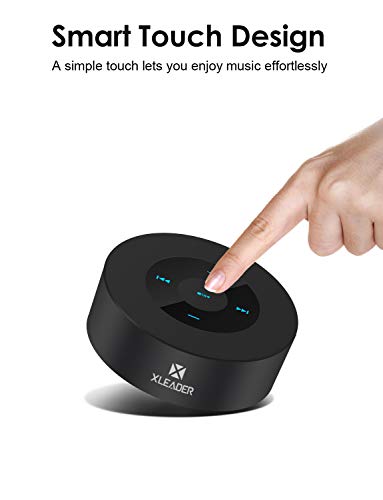 XLEADER SoundAngel (2.ªGen) Altavoz Bluetooth con Sonido HD 5W, diseño Táctil 15h música, Mini Altavoces Bluetooth Portátil Premium para Teléfono Tableta, Negro [Estuche Impermeable Oficial Incluido]