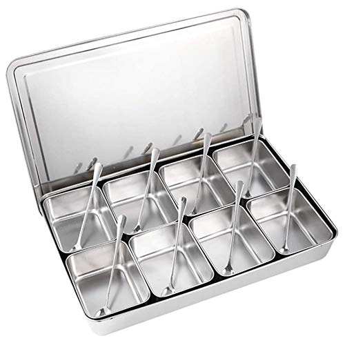 XLNB Celosía Tarros de Especias,Soportes para Botes de Especias Juego de 8 tarros Moderno Organizador de Cocina para Sobres de Sopa, Especias,etc