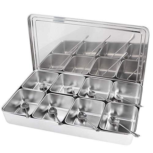 XLNB Celosía Tarros de Especias,Soportes para Botes de Especias Juego de 8 tarros Moderno Organizador de Cocina para Sobres de Sopa, Especias,etc