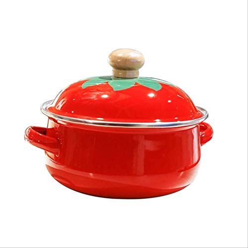 XLPDG Simple y practico Tomate Sopa de Esmalte Pot Olla Cacerola Mini Leche Fideos de Huevo Cocinar la Cacerola for Cocina de inducción Cocina de Gas como se Muestra Blanca