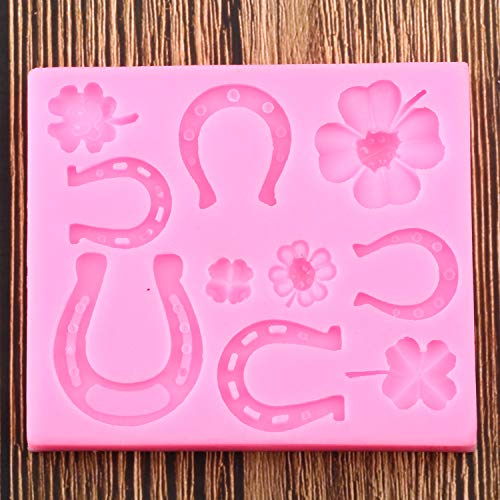 XUZHUO 3D Horse Shoe Moldes de Silicona Clover Ladybug Cupcake Fondant Herramientas de decoración de Pasteles   Moldes de Chocolate de Arcilla de Caramelo