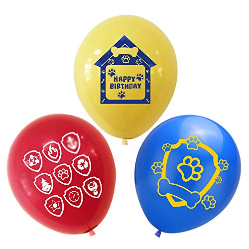 XYDZ Juego de Decoraciones para Fiestas de Patrulla de Perros, Pancarta de Feliz cumpleaños, Globos de látex, Adornos para Tartas, Suministros para Fiestas de cumpleaños de Patrulla de Perros