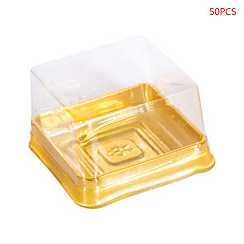 Xzbnwuviei Mooncake caja blíster caja, 50 unidades 63/100 g, bandeja cuadrada para tartas, tartas, lunas, paquete de caja de contenedor para regalo de festival de mediados de otoño