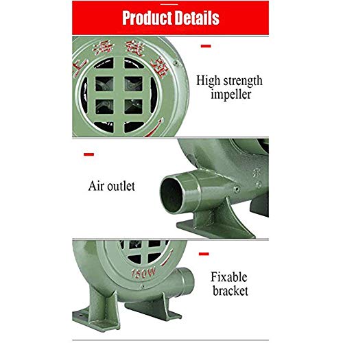 YANGSANJIN Ventilador portátil, Ventilador eléctrico centrífugo, Ventilador de Bomba Industrial, Engranaje de Hierro de forja Manual, trampolín Inflable de Castillo Inflable de combustión de Barbacoa