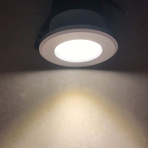 Yangtech 4 x Mini focos LED empotrables 3 W blanco cálido, mini foco LED para la vitrina Station de interiores, iluminación de cartón yeso empotrado, transformador