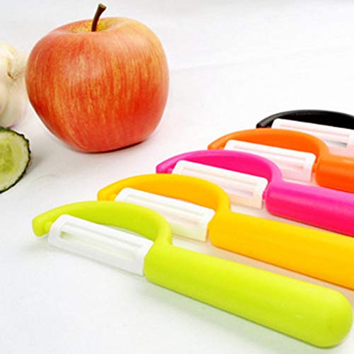 Yangye Sharp y Capaz de soportar el Desgaste Peeler 2pcs Delicado Nueva Durable Ultra Agudo Apple de la Fruta Verdura Patata Peeler de cerámica de la cuchillería Classic (Color : Random Color 2pcs)