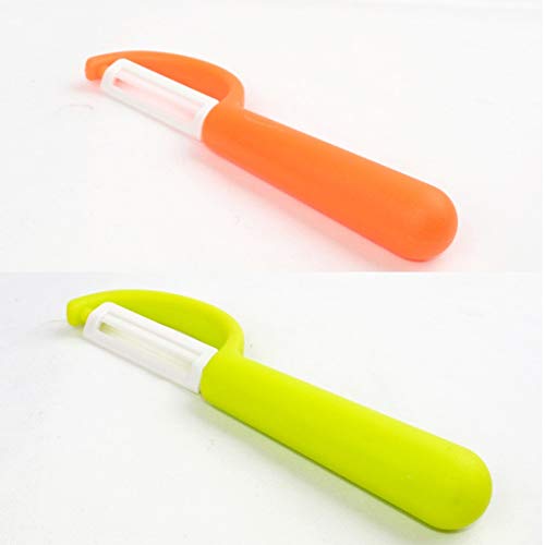 Yangye Sharp y Capaz de soportar el Desgaste Peeler 2pcs Delicado Nueva Durable Ultra Agudo Apple de la Fruta Verdura Patata Peeler de cerámica de la cuchillería Classic (Color : Random Color 2pcs)