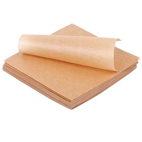 YanYun 500 Piezas Hojas para Hornear de Papel Pergamino Sin Blanquear. Pergamino Precortado Antiadherente de 4X4 Pulgadas Envolver