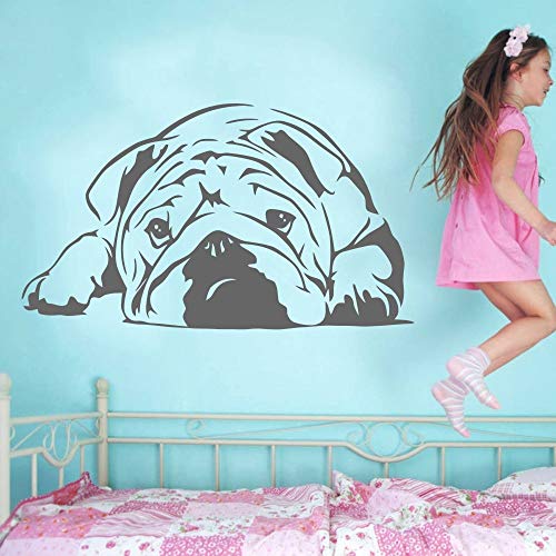 yaofale El más Nuevo Lindo Bulldog inglés Vinilo Adhesivo de Pared Verde Animal Decal Sticker decoración del hogar Mural