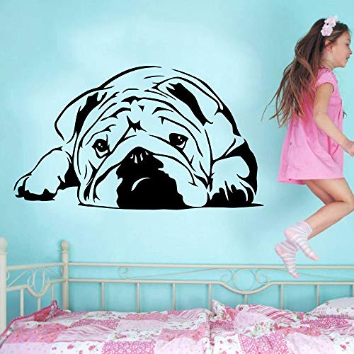 yaofale El más Nuevo Lindo Bulldog inglés Vinilo Adhesivo de Pared Verde Animal Decal Sticker decoración del hogar Mural