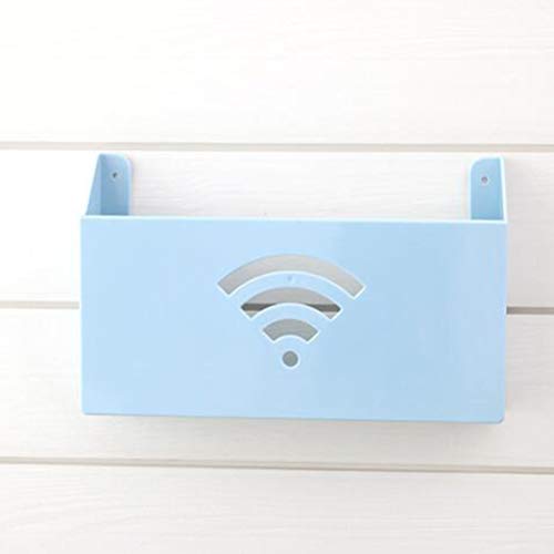 Yardwe Estante Router de Pared WiFi Cable Cajas de Almacenamiento（Azul）