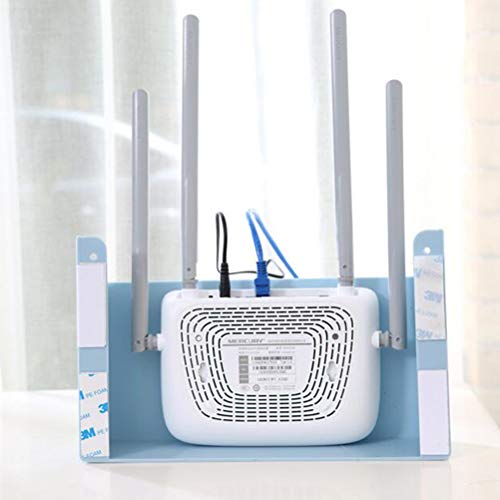 Yardwe Estante Router de Pared WiFi Cable Cajas de Almacenamiento（Azul）