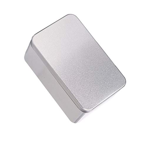 Yardwe Lata para Café y Té Contenedor de Almacenamiento de café Organizador de Almacenamiento de té Recipiente para Especias Cuadrado con Tapa 13x8x6cm (Plata)