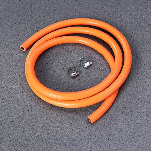 Yardwe Tubo Flexible de tubería de Gas de 150 CM Conexión/desconexión rápida Manguera Caucho Estufa de Gas licuado Natural Calentador de Agua Tubo de Gas con 2 Conexiones (Naranja)