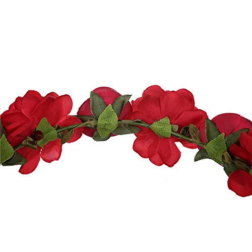YAZILIND Rose flor tocado hecho a mano accesorios de pelo Festival diadema accesorios de novia rojo