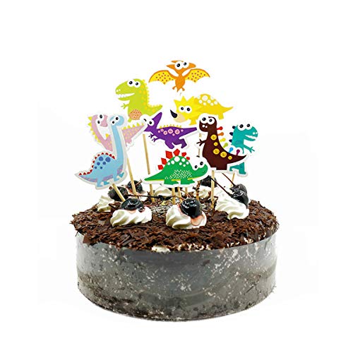 YeahiBaby Dinosaurio Pastel Toppers Magdalenas Decoraciones - Suministros de Fiesta de cumpleaños, 18 Piezas
