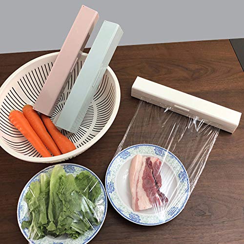 YFFS Cling Film Wrap Dispenser Cutter Cortadores De Película Conservante Cling Film Storage Box Box Accesorios De Cocina 32cmx5cm/ Verde.