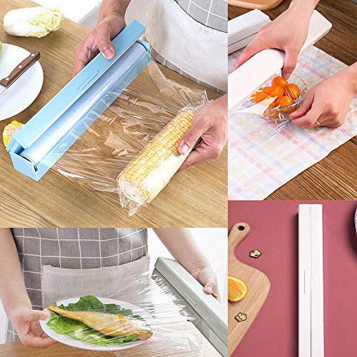 YFFS Cling Film Wrap Dispenser Cutter Cortadores De Película Conservante Cling Film Storage Box Box Accesorios De Cocina 32cmx5cm/ Verde.