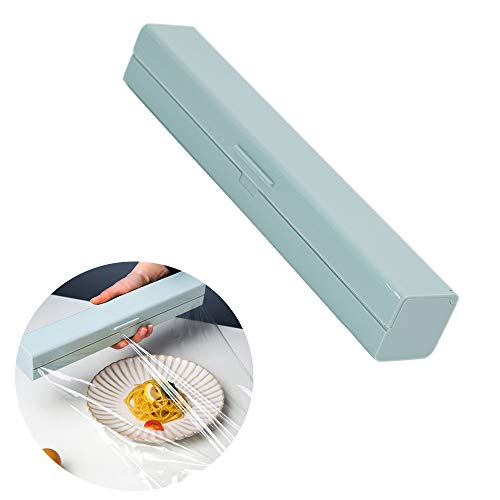 YFFS Cling Film Wrap Dispenser Cutter Cortadores De Película Conservante Cling Film Storage Box Box Accesorios De Cocina 32cmx5cm/ Verde.