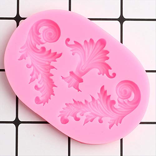 YFHBDJK Scroll Relief Lace Silicona Molde moldes de Borde de Fondant for Pasteles DIY Herramientas de decoración de Pasteles de Boda Caramelo Arcilla Molde for Pasta de Goma y Chocolate (Color : A)