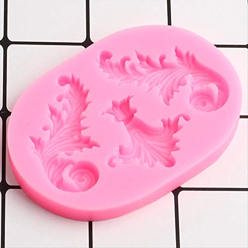 YFHBDJK Scroll Relief Lace Silicona Molde moldes de Borde de Fondant for Pasteles DIY Herramientas de decoración de Pasteles de Boda Caramelo Arcilla Molde for Pasta de Goma y Chocolate (Color : A)