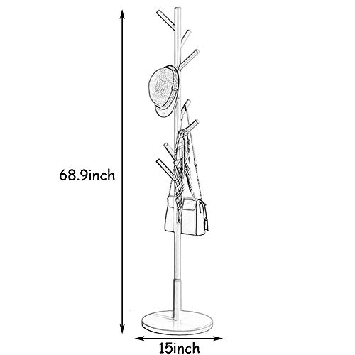 YHDP Moderne Percheros Independiente,Madera Maciza Árbol Desmontable Perchero De Pie,para El Dormitorio Corredor Entrada
