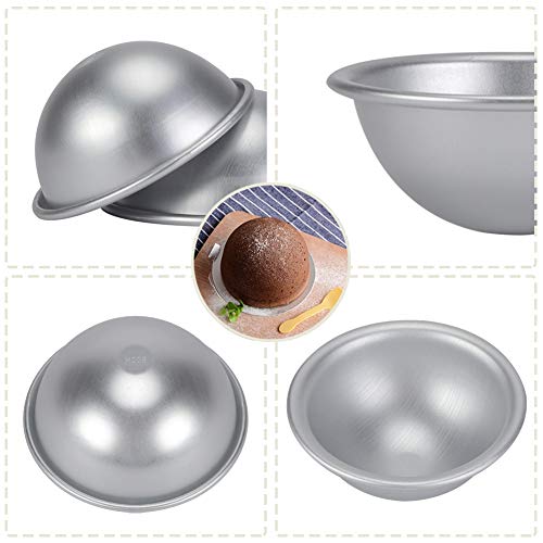 YHG Molde para Pasteles del Hemisferio, Molde de Pastel de Aluminio de Media Bola, Lata de Pastel del Hemisferio Pastel de Postre Pudín Molde para Hornear, 4 Piezas (105 x 45 mm)