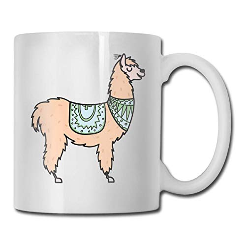 YHJUI Peru Animal Alpaca El mejor regalo para teléfonos móviles, Taza de café blanca de cerámica divertida Taza de té de la novedad