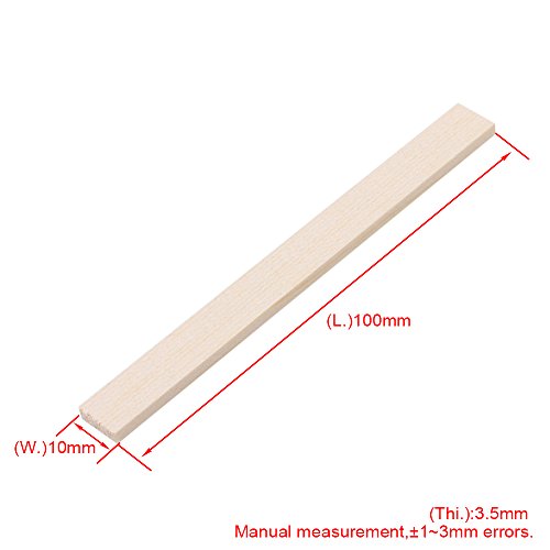 Yibuy - 10 Tiras cuadradas de Madera de bambú para modelar, 100 mm de Longitud