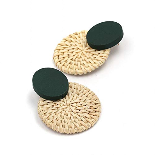 Yiiana Pendientes de moda Pendientes de gota para las mujeres Joyería Pendientes de botón Pendientes, Uñas tejidas a mano, Pendientes redondos de pastel de moda, B